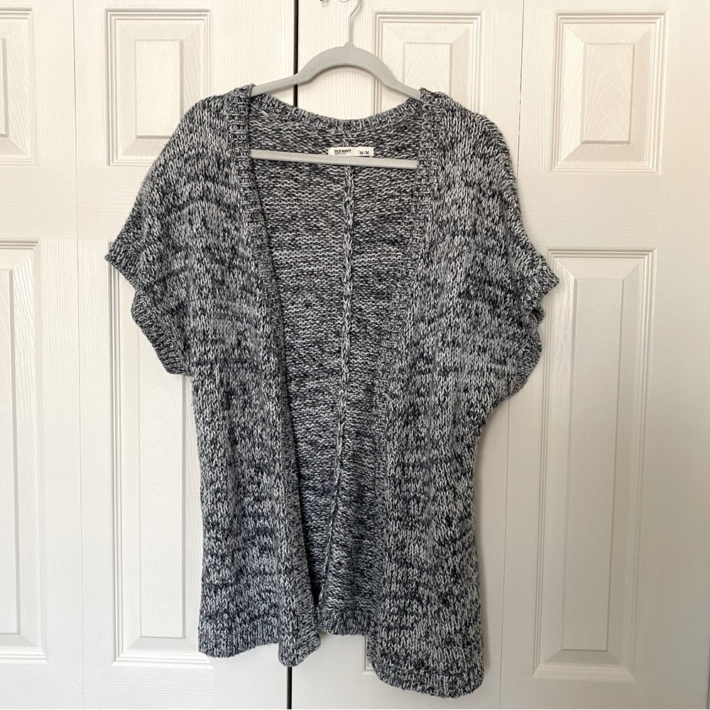 Old Navy Wool Blend Open Front Belt Short Sleeved Sweater Size Medium